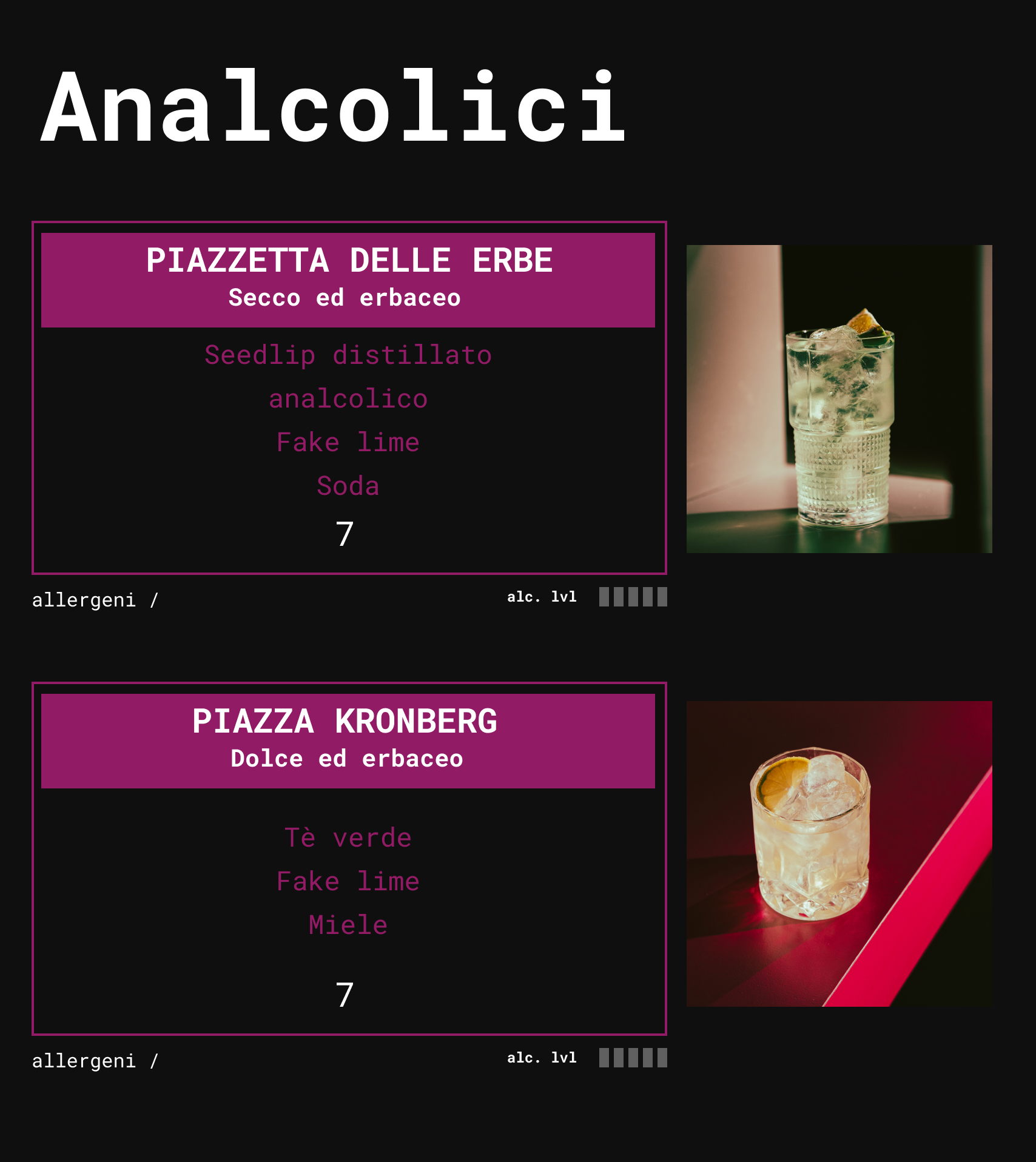 Drink List Cocktail Bar Porto Recanati